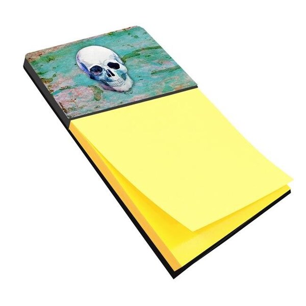 Carolines Treasures Carolines Treasures BB5123SN Day of the Dead Teal Skull Sticky Note Holder BB5123SN - main
